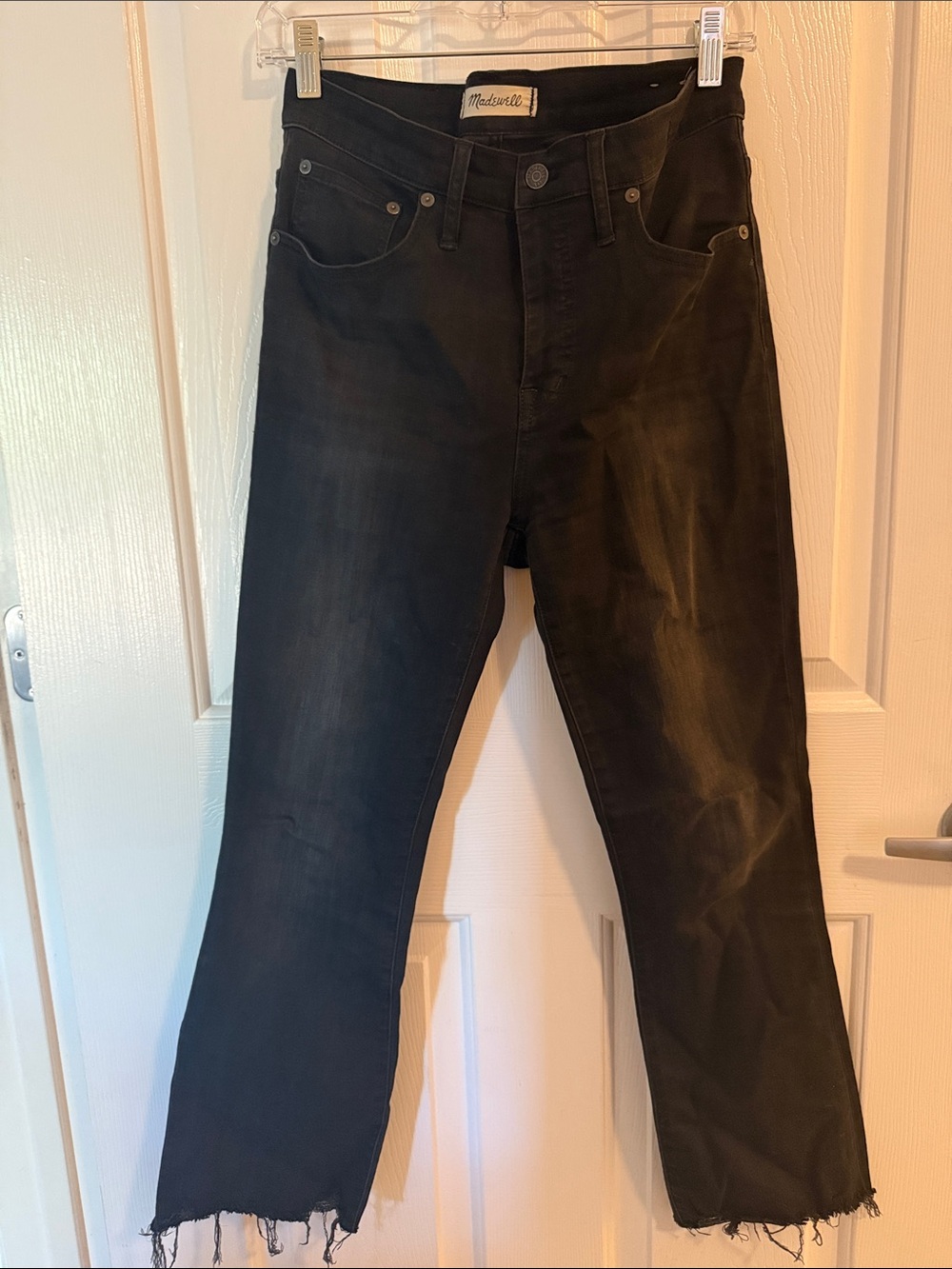 Madewell Women’s Black Cali Demi-Boot Jeans with Raw Hem